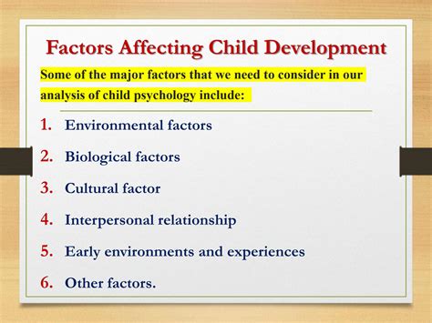 SOLUTION: Factors affecting child development - Studypool