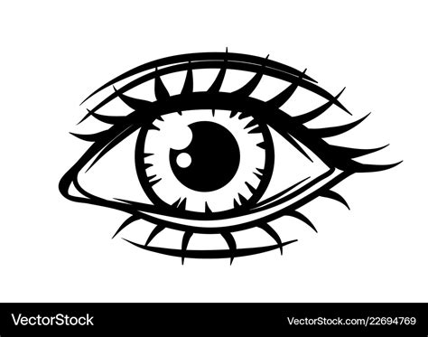 Hand-drawn beautiful female eye Royalty Free Vector Image