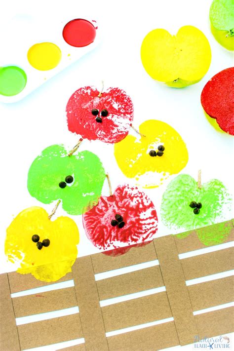 How to Make The Best Apple Stamping Craft with Kids - Natural Beach Living