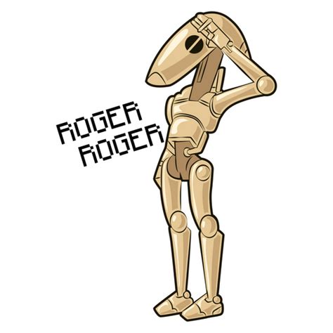 Star Wars Battle Droid Roger Sticker - Sticker Mania