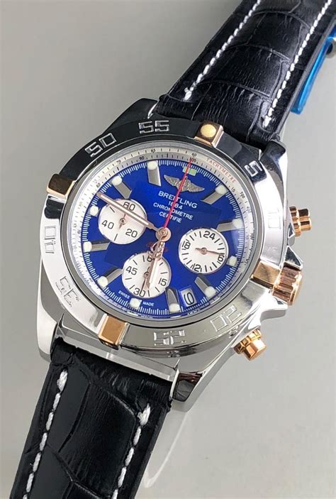 Breitling Chronomat Blue Dial with White Chronograph - ALLBRANDEDWATCHES.COM