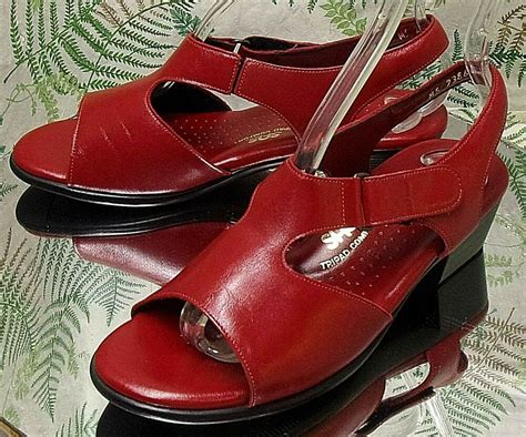 SAS RED LEATHER OPEN TOE SLINGBACK DRESS SANDALS SHOES HEELS US WOMENS SZ 8 W #SAS #Slingbacks # ...