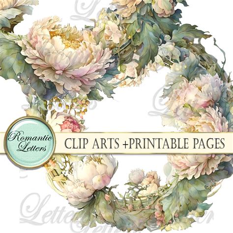 Digital Scrapbook Clip Art Flowers Watercolor Clipart Floral Clip Art ...