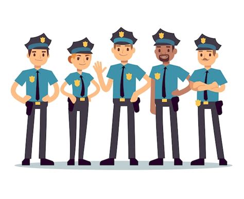 Premium Vector | Group of police officers. woman and man cops vector characters