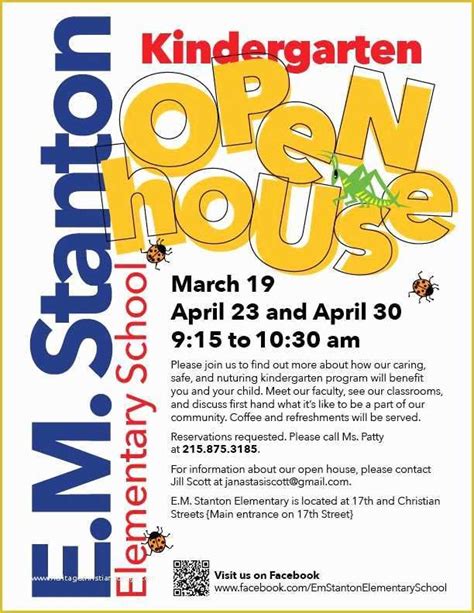 School Open House Flyer Template Free Of E M Stanton Kindergarten Open ...