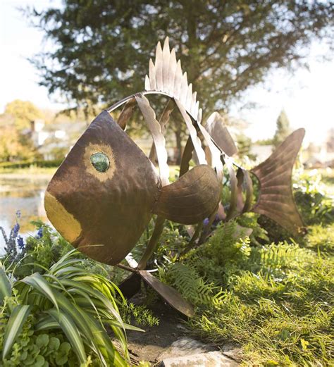 Large Metal Fish Garden Sculpture | Wind and Weather