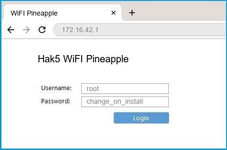 Hak5 WiFI Pineapple Router Login and Password