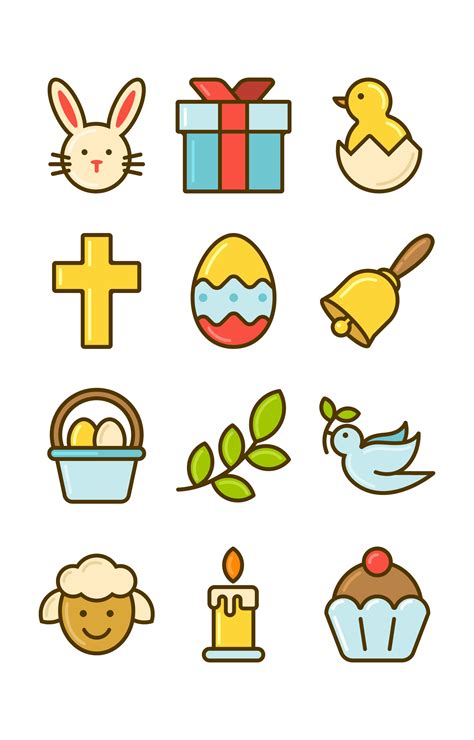 Set of Happy Easter Icons 2058342 Vector Art at Vecteezy