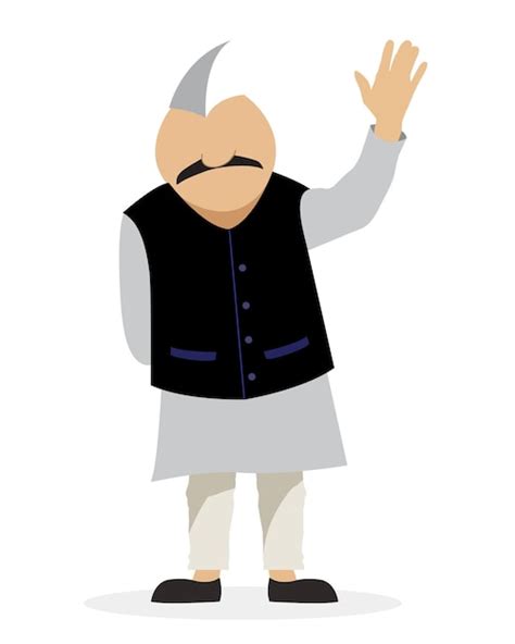 Premium Vector | Indian politician request for voting flat vector illustration