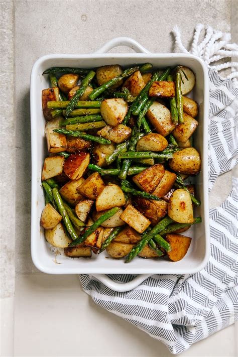 Balsamic Roasted New Potatoes with Asparagus - Wallflower Kitchen