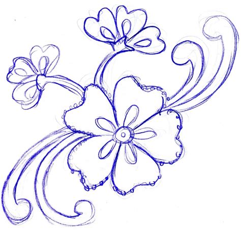 Simple Flower Designs For Pencil Drawing at PaintingValley.com | Explore collection of Simple ...