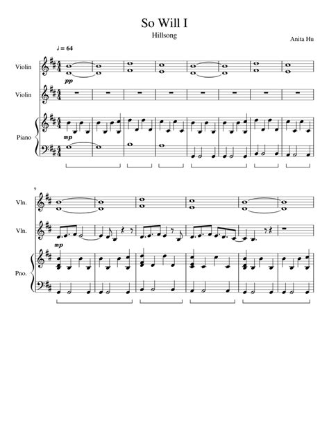 Hillsong -- So Will I (piano & violin) FULL ver sheet music for Violin, Piano download free in ...