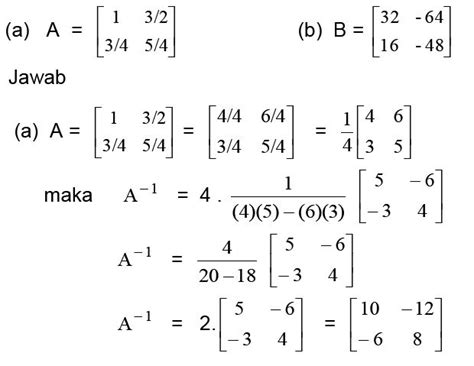 Invers Perkalian Matriks ordo (2 x 2) - Materi Lengkap Matematika