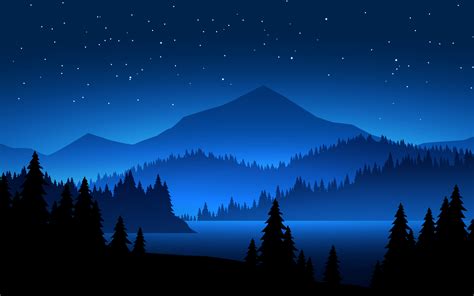 Mountains at Night Landscape Scene 1308327 Vector Art at Vecteezy