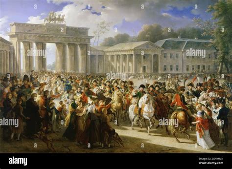 Napoleon entering Berlin in 1806 with the Brandenburg Gate in the background, by Charles Meynier ...