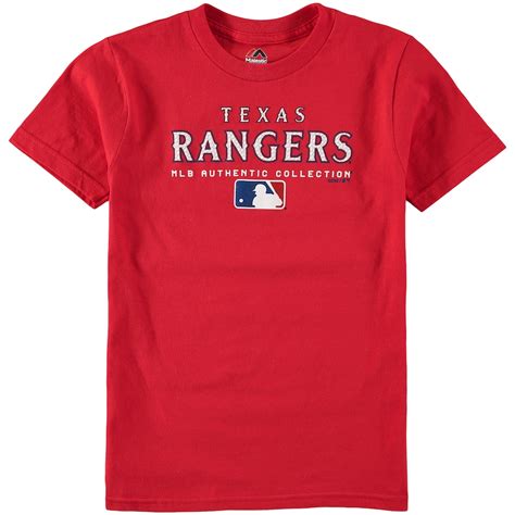 Youth Texas Rangers Red Team Drive On-Field Authentic T-Shirt