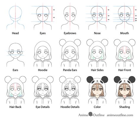 How to Draw an Anime Panda Girl Step by Step - AnimeOutline