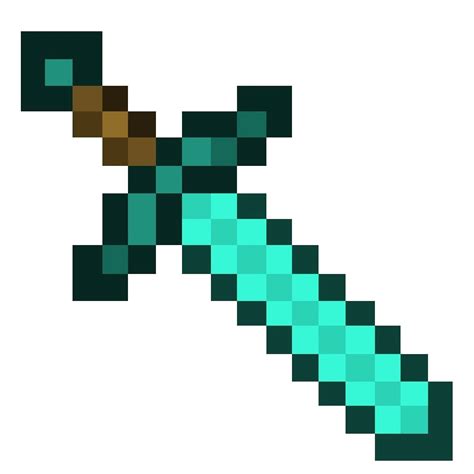 Transparent minecraft diamond sword