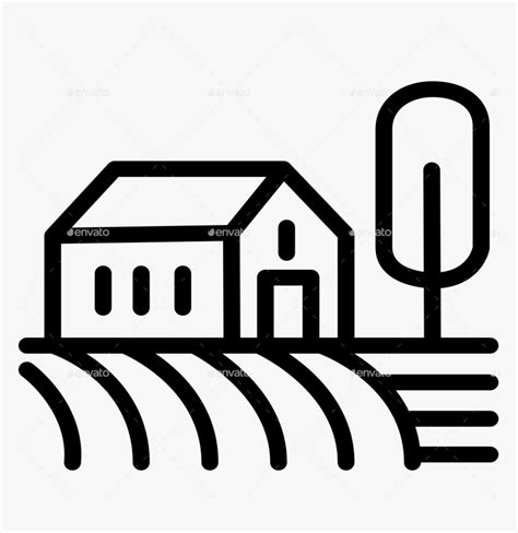 Outline Of A Farm House, HD Png Download - kindpng