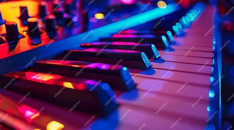 Premium Photo | Neon Glow on Synthesizer Keyboard