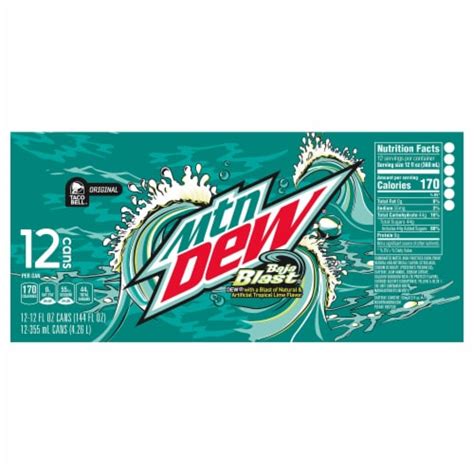 Mountain Dew Baja Blast® Soda, 12 cans / 12 fl oz - Kroger