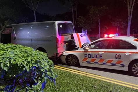 Man arrested after reversing van into police car while trying to evade ...