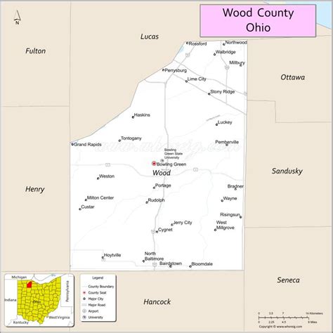 Map of Wood County, Ohio