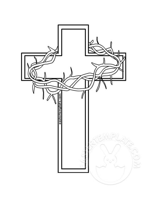 Cross with crown of thorns - Easter Template