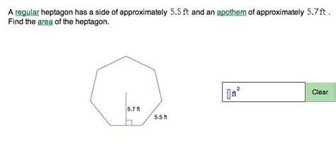 Solved A regular heptagon has a side of approximately 5.5 ft | Chegg.com