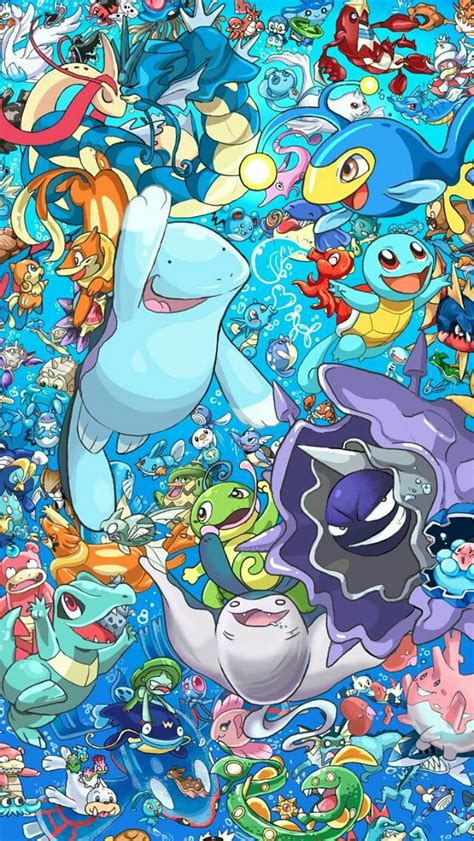720P free download | Water types pokemon, cloyster, gyarados, quagsire, squirtle, totodile, HD ...