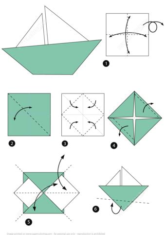 Origami Little Boat Instructions | Free Printable Papercraft Templates