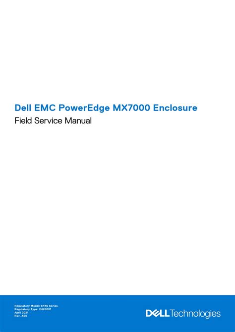 DELL EMC POWEREDGE MX7000 FIELD SERVICE MANUAL Pdf Download | ManualsLib