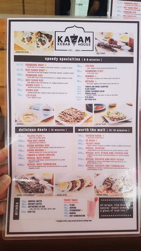 Menu at Le Village Lifestyle Park restaurant, Quezon City