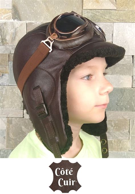 Brown Leather and Sheepskin Aviator Hat for Kids | Kids hats, Aviator ...