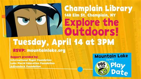 Mountain Lake PBS Library Playdate at the Champlain Memorial Library April 14th at 3pm. - YouTube