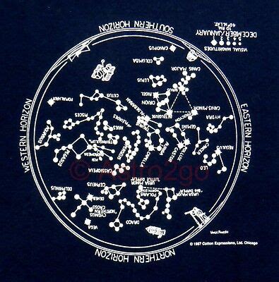 GLOW WINTER STAR CHART--Planisphere Constellations Astronomy Space T shirt S-2XL | eBay