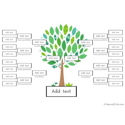 5 Generation Family Tree Template - Instant Download | RecordClick.com