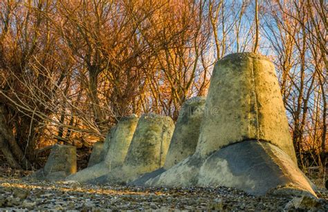 Tetrapods on the beach stock photo. Image of break, block - 35138178