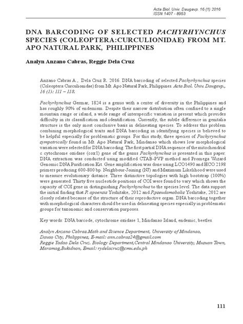 DNA-BARCODING | PDF | Species | Gel Electrophoresis