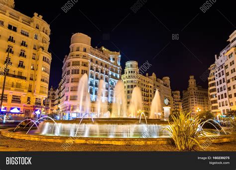 Fountain On Plaza Del Ayuntamiento Image & Photo | Bigstock