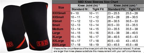 Incrediwear Knee Sleeve Size Chart