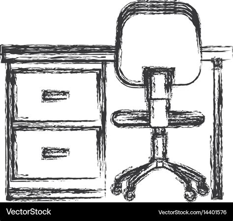 Desk chair workplace image sketch Royalty Free Vector Image