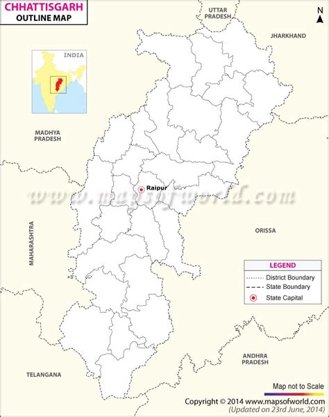 Chattisgarh Outline Map