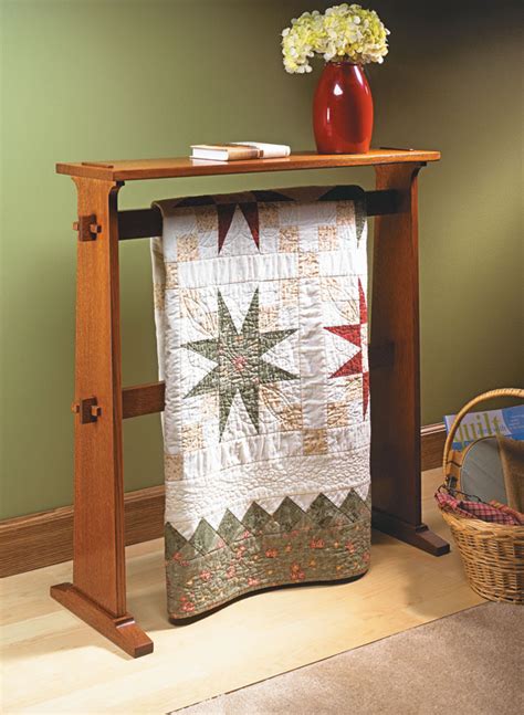 Craftsman-Style Quilt Rack | Woodworking Project | Woodsmith Plans | Quilt rack, Quilt display ...