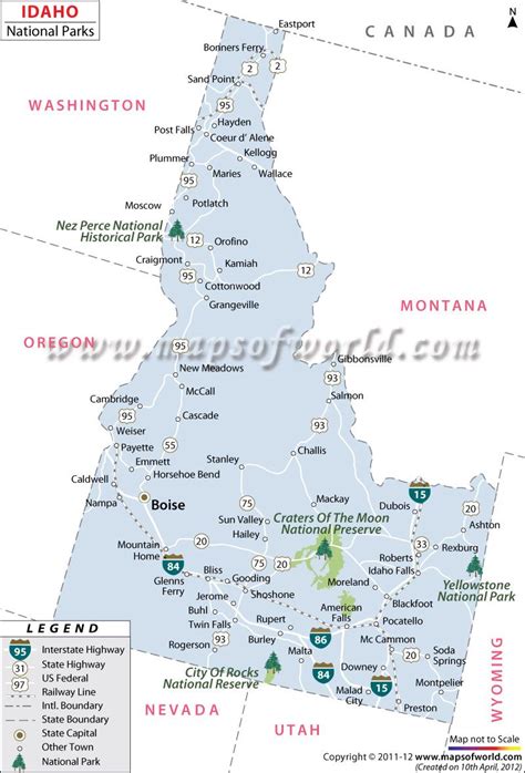 National Parks In Idaho Map - Dakota Map