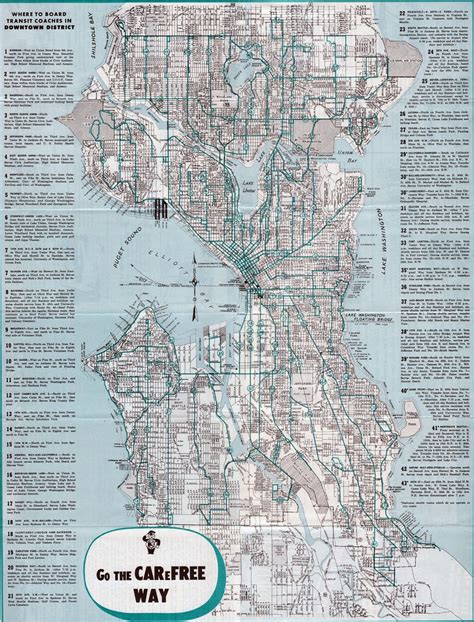 Seattle Transit Map 1958 | Correct as of June 1, 1958. Back … | Flickr