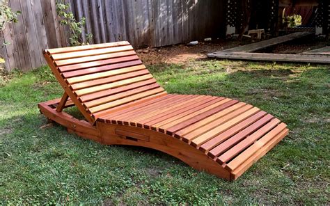 Curved Wooden Sun Lounger With a Smooth Wood Finish