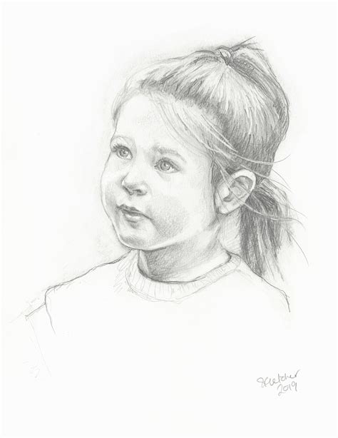 Custom Children's Pencil Portrait - Etsy