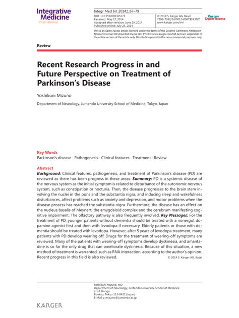 (PDF) Recent Research Progress in and Future Perspective on Treatment ...