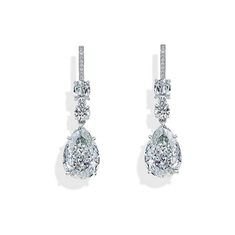 10ctw Pear Shaped Diamond Drop Earrings in Platinum